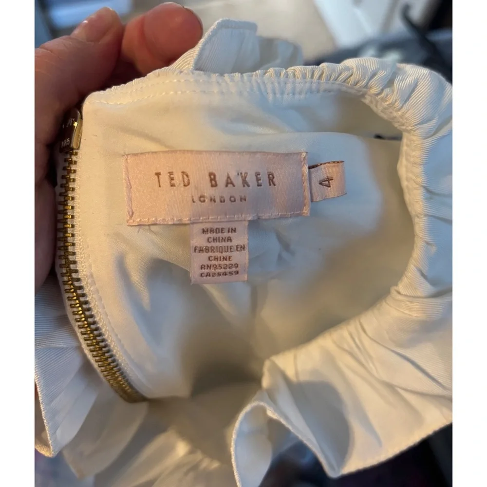 Ted Baker Cream Ruffled Dress - Picture 3 of 6